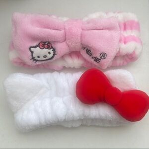 Hello Kitty White and Pink Hair Accessories Plush 2 Headbands